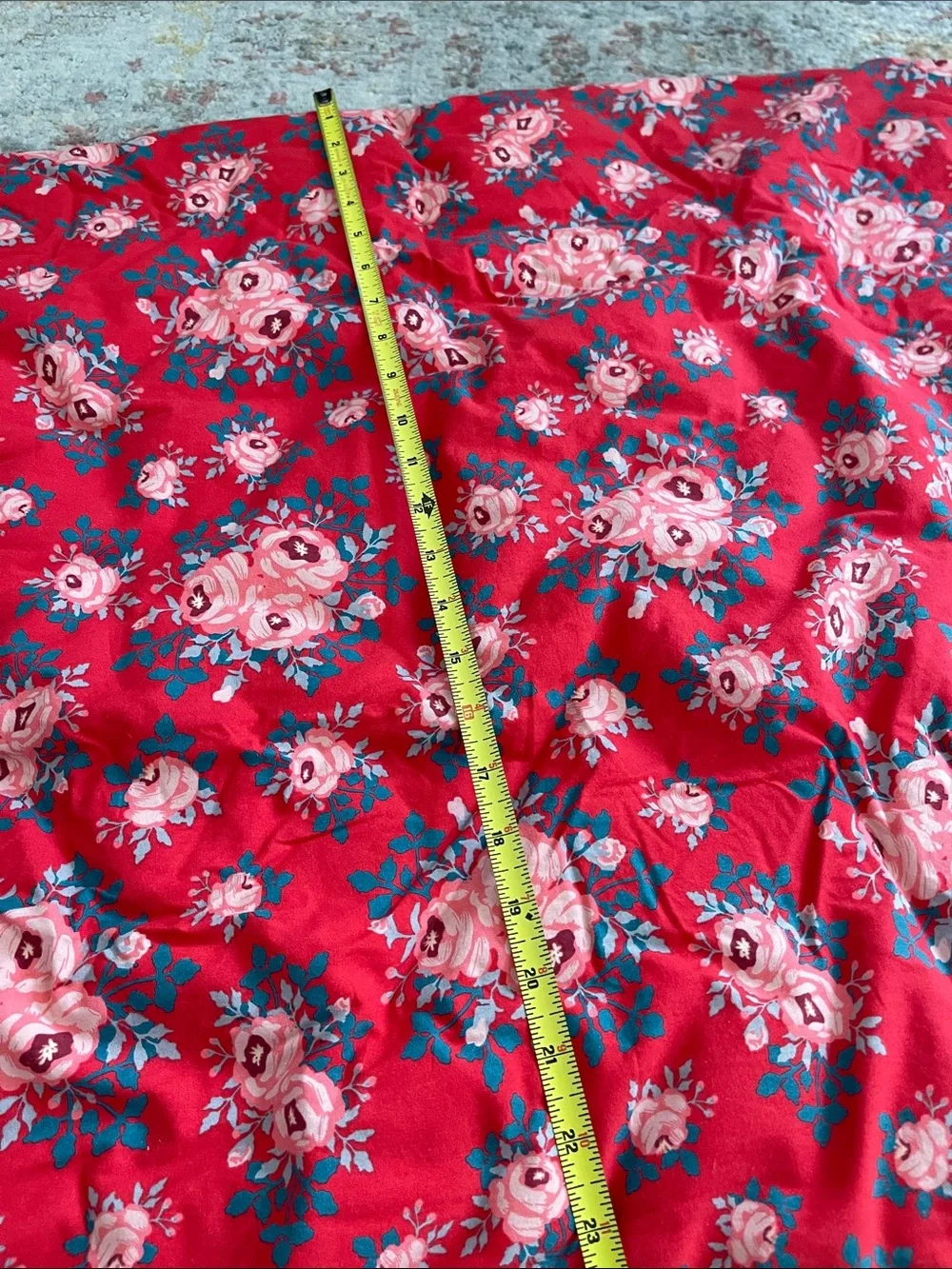 Matilda Jane Red Floral Quilted Travel sleeping bag with Blue Straps